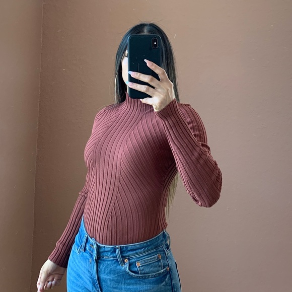 Last 1..ALEXA Ribbed Bodysuit- mauve - Picture 4 of 4